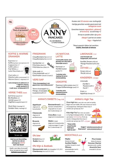 Bekijk menu ANNA Pancakes - Voor Clarenburg