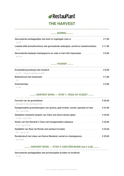 View menu The Harvest - Rotterdam