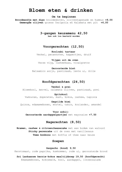 Bekijk menu Bloem
