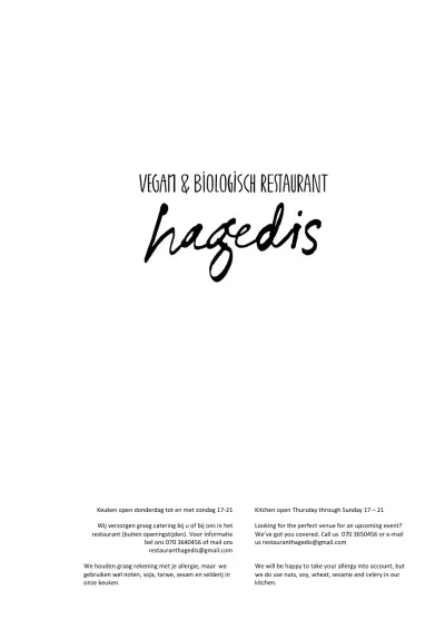 View menu Restaurant Hagedis