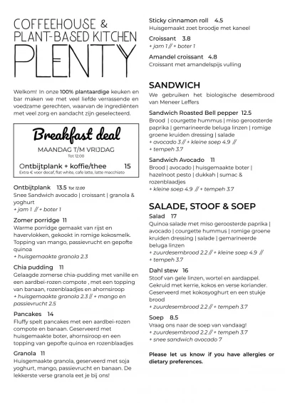 Bekijk menu Plenty