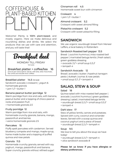 View menu Plenty