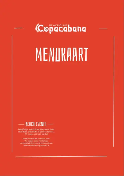 Bekijk menu Beachclub Copacabana