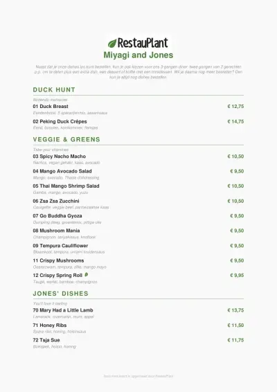 Bekijk menu Miyagi & Jones Haarlem