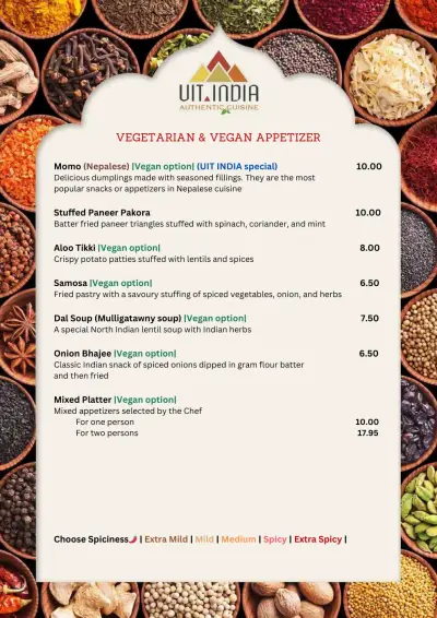 Bekijk menu Uit India