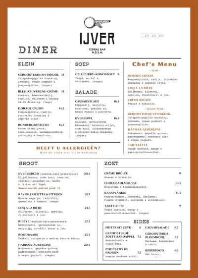 View menu IJver Amsterdam