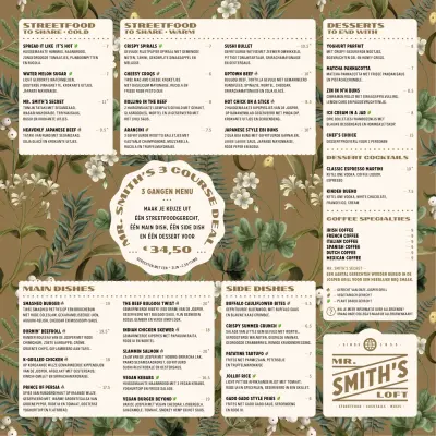 Bekijk menu Mr Smith's loft