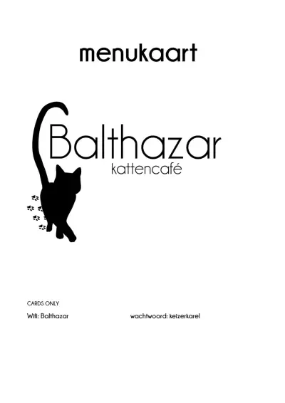 View menu Kattencafé Balthazar