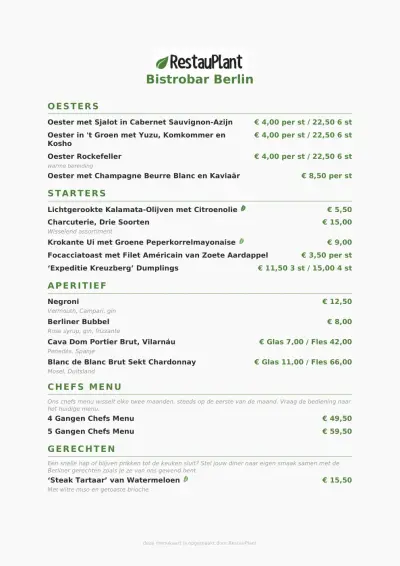 Bekijk menu Bistrobar Berlin