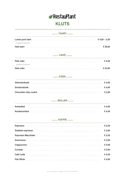 View menu KLUTS