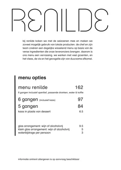 Bekijk menu Restaurant Renilde