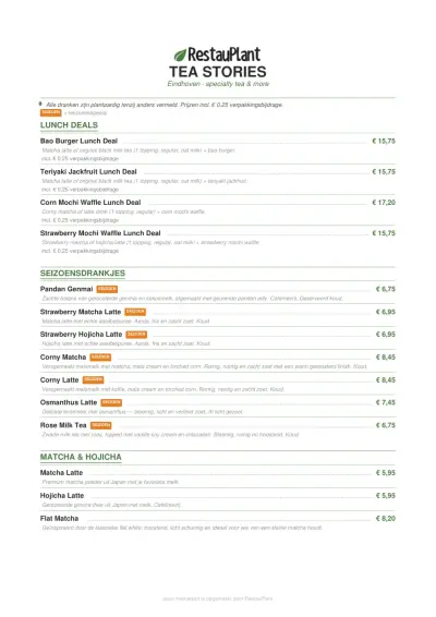 View menu Tea stories - Eindhoven