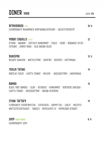 Bekijk menu Raw
