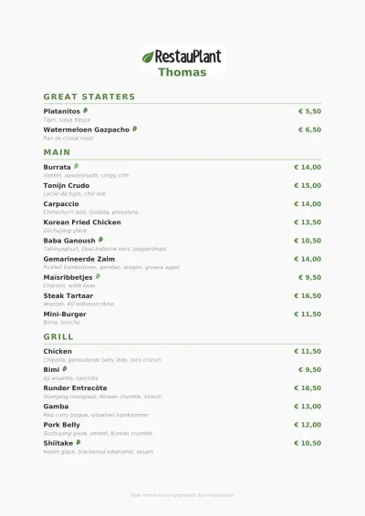 View menu Thomas