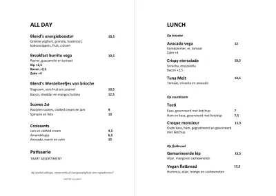 Bekijk menu Blend