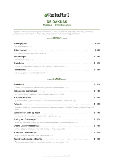 View menu DeDAKKAS