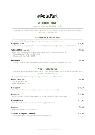 Bekijk menu WOODSTONE - Haarlem