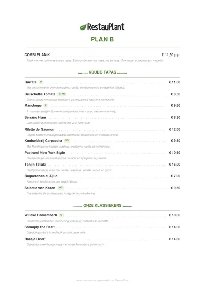 Bekijk menu Plan B