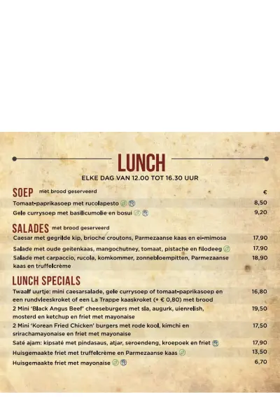 View menu De Boterhal