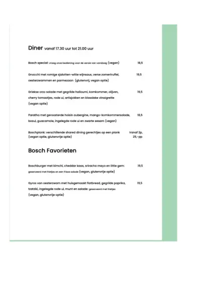 View menu Café Bosch
