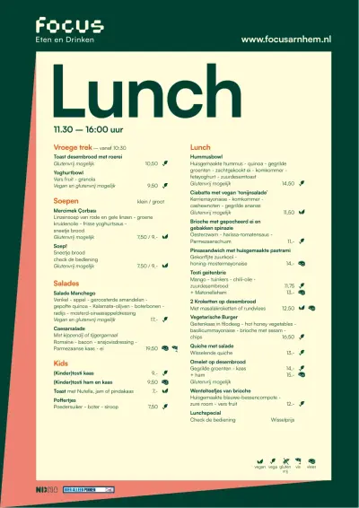 Bekijk menu Focus