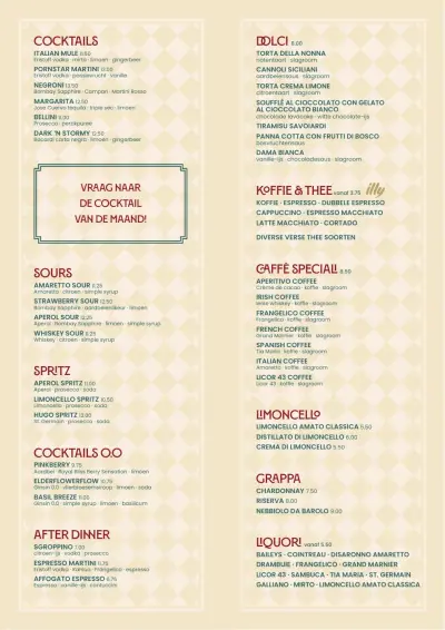 Bekijk menu Aperitivo Leiden