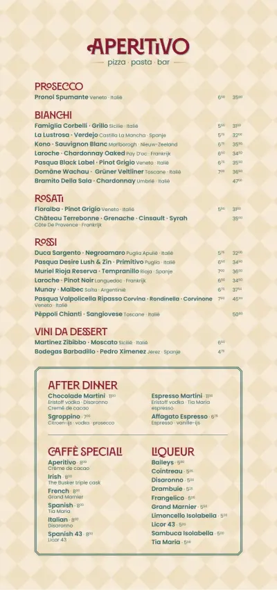 Bekijk menu Aperitivo Leiden