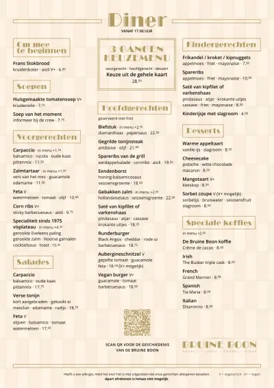 View menu De Bruine Boon