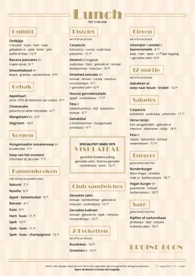 View menu De Bruine Boon