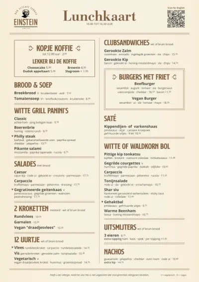 Bekijk menu Einstein Leiden