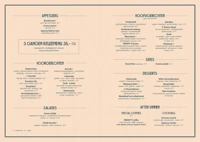 Bekijk menu Freddy*s Gastrobar