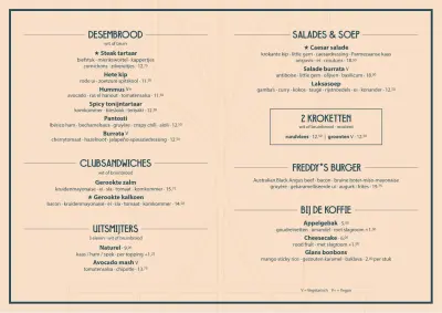 Bekijk menu Freddy*s Gastrobar