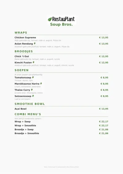 Bekijk menu Soup Bros - Utrecht