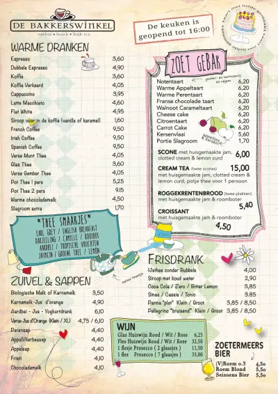 View menu De Bakkerswinkel - Amsterdam Centrum