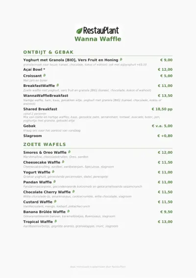 Bekijk menu WannaWaffle
