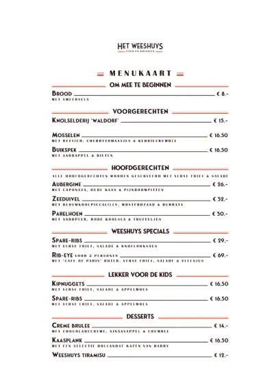 View menu Het Weeshuys