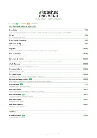 View menu Bono & Vers