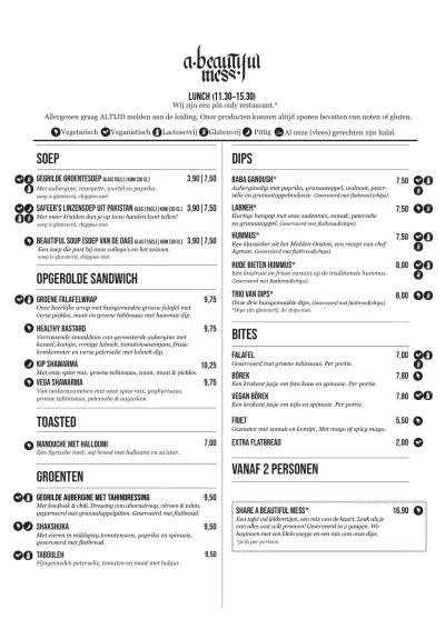 Bekijk menu A Beautiful Mess - Utrecht (AZC Oog in Al)