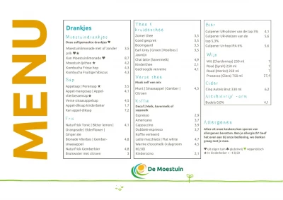 View menu De Moestuin