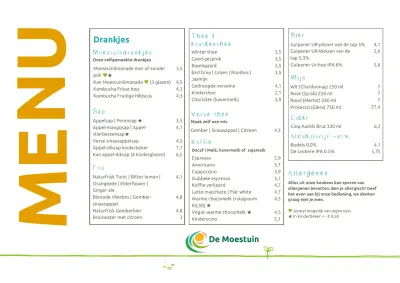 Bekijk menu De Moestuin